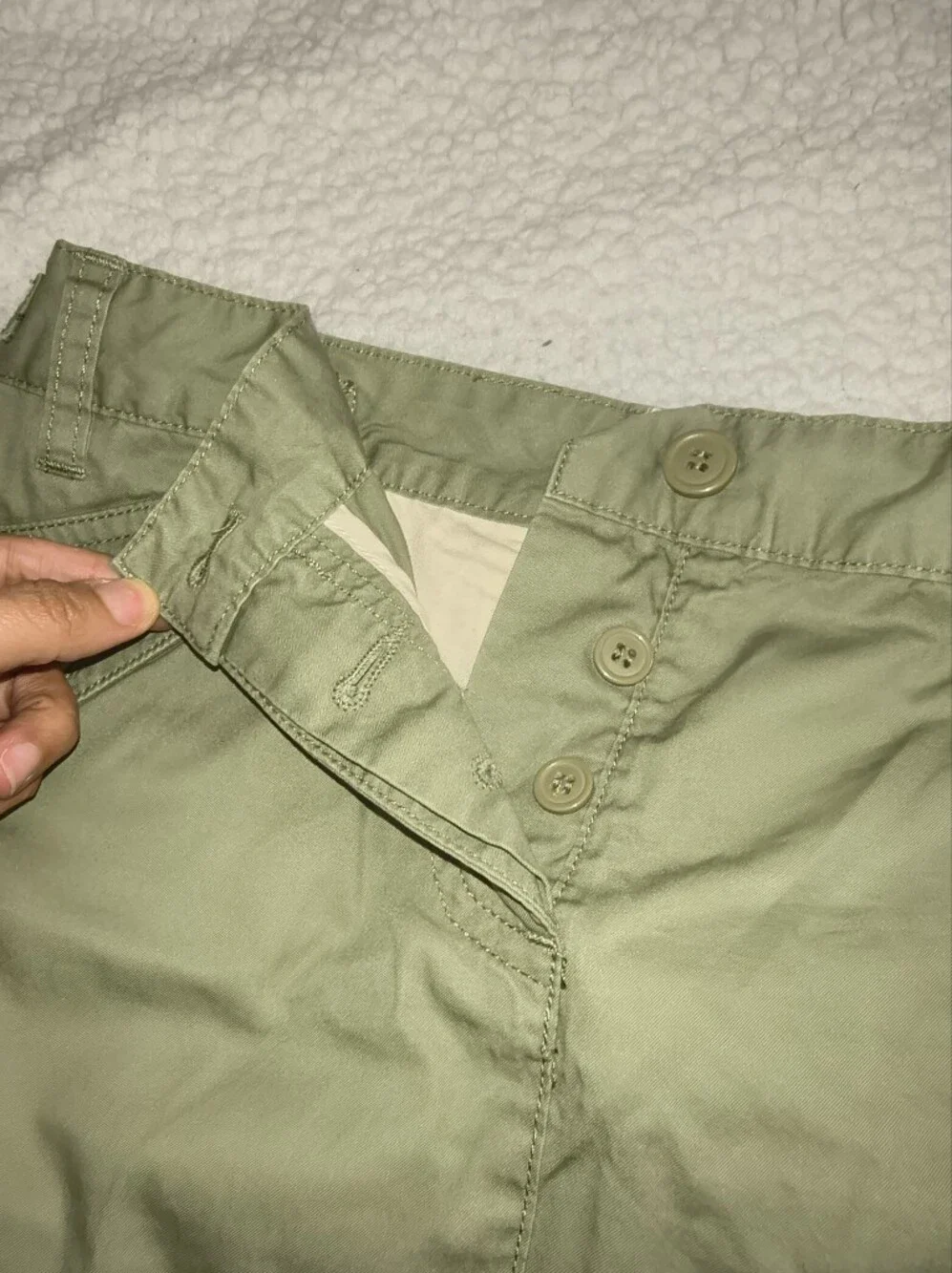 J. Crew Olive Green Mini Cargo Skirt